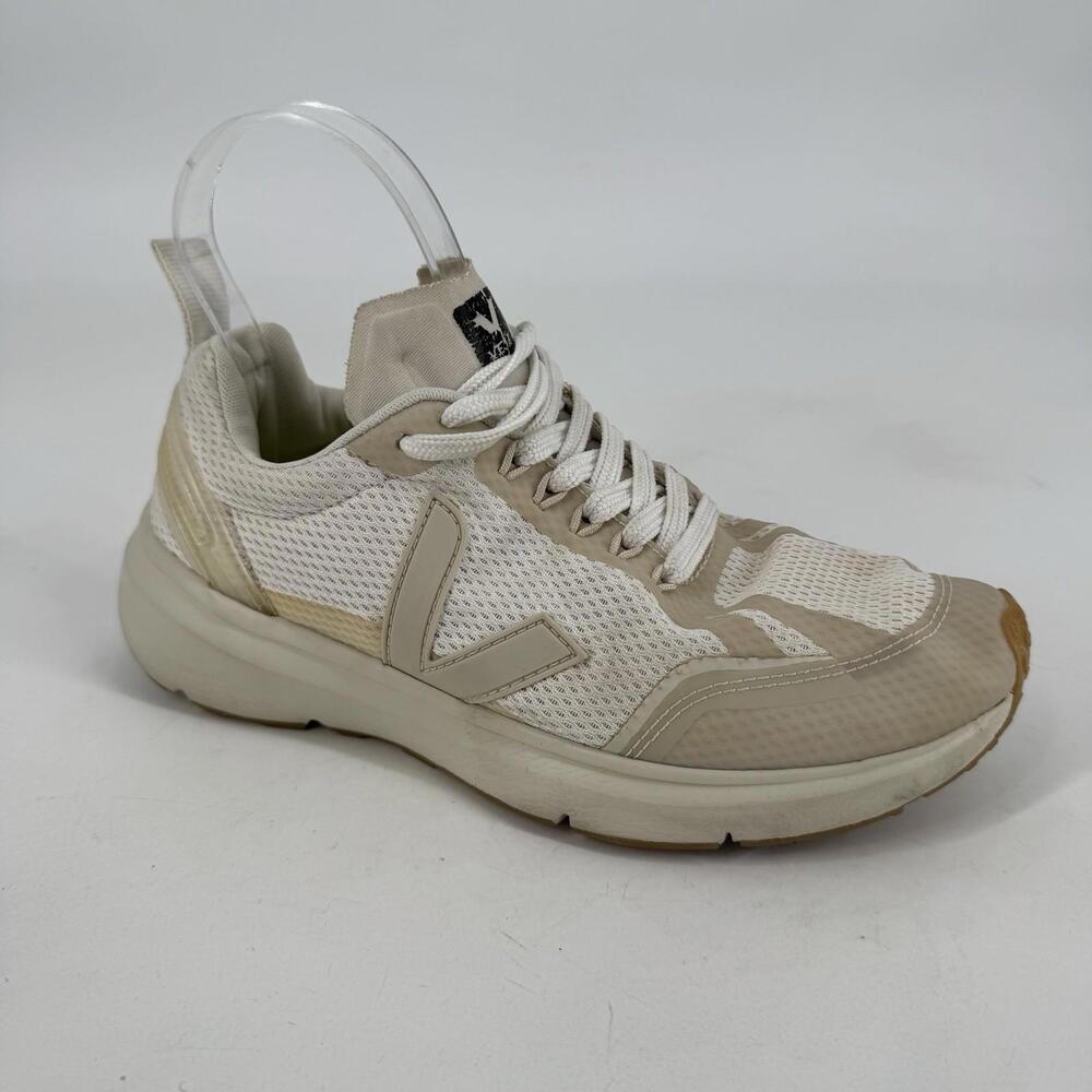 Veja Womens White and Beige Athletic Sneakers